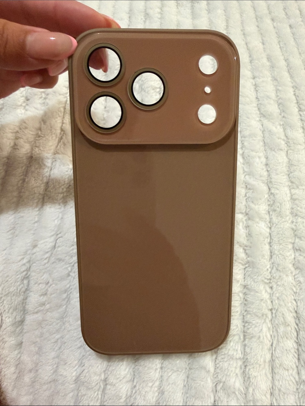 Glossy Brown iPhone Camera Protector Case